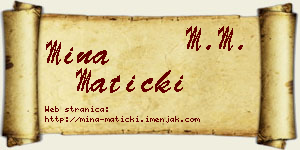 Mina Maticki vizit kartica